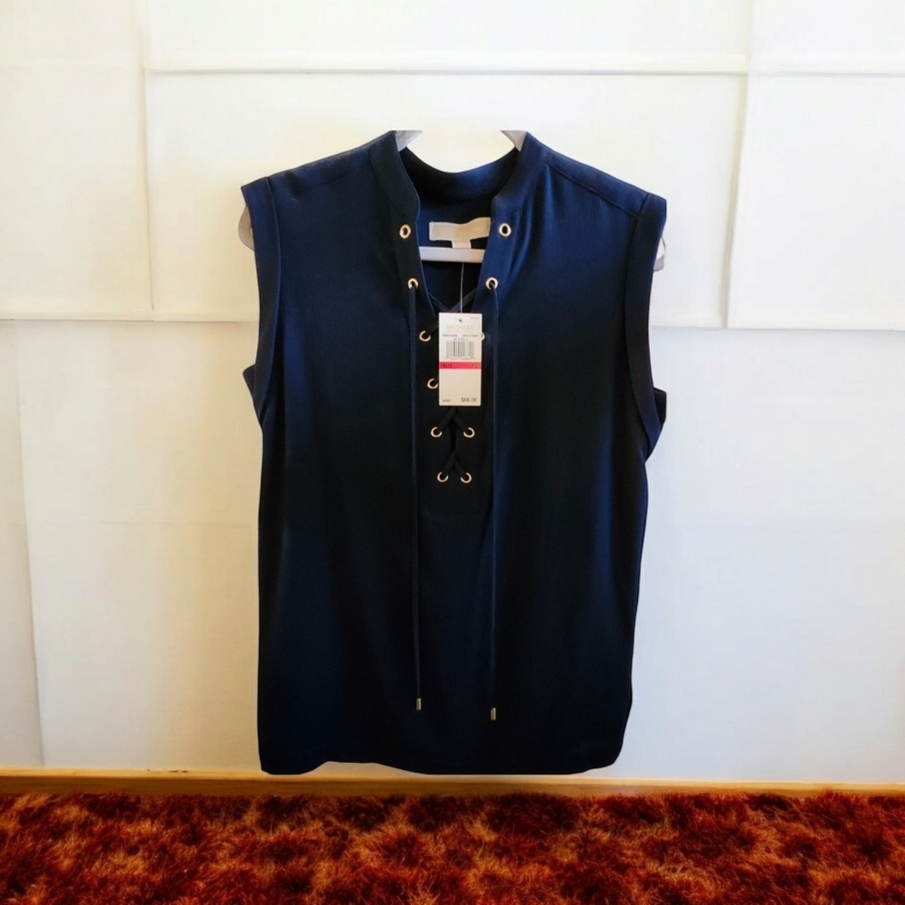 NWT Michael Kors Navy Blue Blouse